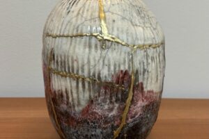 Raku Kintsugi vessel